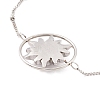 Colorful Cubic Zirconia Ring with Sun Link Bracelet with 304 Stainless Steel Satellite Chain for Women BJEW-F428-02P-3