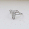 Brass Micro Pave Clear Cubic Zirconia Cuff Rings FS-WG17FF6-20-1