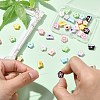 36pcs 18 Styles Baking Paint Alloy Beads FIND-CJ0004-21-4