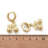 Brass Cherry Hoop Earrings EJEW-R016-04P-5