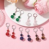 Round Natural Gemstone Dangle Earrings EJEW-JE05536-5