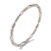 Non-Tarnish 304 Stainless Steel Textured Ring Hinged Bangles for Women BJEW-I315-17P-1