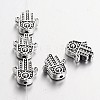 Tibetan Style Alloy Hamsa Hand/Hand of Fatima/Hand of Miriam Beads X-TIBEB-7722-AS-RS-1