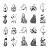 100Pcs 10 Styles Tibetan Style Alloy Kitten Pendants TIBEP-CJ0001-73-1