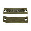 Rectangle with Word Best Friend Tibetan Style Alloy Links connectors TIBE-N009-05AB-NR-1