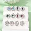 Brass Micro Pave Cubic Zirconia Stud Earrings EJEW-G471-13P-1