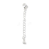 Brass Micro Pave Clear Cubic Zirconia Chain Extender KK-G491-52C-S-1