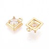 Brass Micro Pave Cubic Zirconia Pendants KK-T071-46G-2