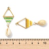 Glass Seed Beaded Pendants PALLOY-MZ01414-3