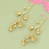 Three-Dimensional Flower Brass Pendants KK-V006-02G-01-1