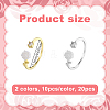 20Pcs 2 Colors Alloy Cuff Rings RJEW-GO0001-09-2