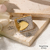Brass Micro Pave Clear Cubic Zirconia Cuff Rings FS-WGA555F-06-1
