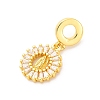 Brass Clear Cubic Zirconia European Dangle Pendants KK-D325-28G-08-2
