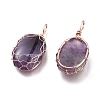 Natural Amethyst Pendants G-K305-B06-RG-2