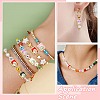 5Pcs 5 Colors Brass Pave Clear Cubic Zirconia Beads KK-CJ0002-80-7