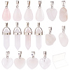 SUNNYCLUE 16Pcs 4 Style Natural Rose Quartz Pendants G-SC0001-75-1