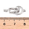 925 Sterling Silver Micro Pave Clear Cubic Zirconia Fold Over Clasps STER-T007-111P-3