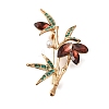 Plant Alloy Indicolite & Tangerine Rhinestone Brooch JEWB-Q002-05G-1