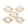 Brass Natural Quartz Crystal Connector Charms KK-Z096-01G-04-1