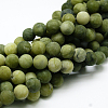 Round Frosted Natural TaiWan Jade Bead Strands X-G-M248-10mm-02-2