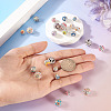 24Pcs 3 Styles Round Brass Rhinestone Beads KK-TA0003-25-6