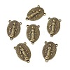Holy Oval Carved Virgin Mary Tibetan Style Alloy Chandelier Component Links TIBEP-LF0961YKG-AB-FF-1
