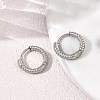 Twist Textured 304 Stainless Steel Huggie Hoop Earrings SA-CBA46AF-27P-01-2