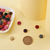 100Pcs 10 Colors Opaque Resin Flower Cabochons CRES-YS0001-06-6