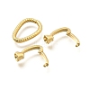 Teardrop Rack Plating Brass Fold Over Clasps KK-S508-17G-2