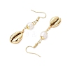 Natural Freshwater Pearl & Electroplated Shell Dangle Earrings for Women EJEW-JE06205-4