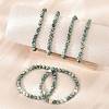 Natural Green Spot Jasper Bead Stretch Bracelets X-BJEW-K212-A-017-5