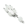 Natural White Jade Round Tassel Big Pendants PALLOY-JF03281-04-4