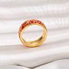 Brass Micro Pave Cubic Zirconia Finger Rings FS-WGFDCA6-03-2