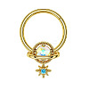 304 Stainless Steel Nose Ring with Brass Pave Clear AB Cubic Zirconia Planet Charms FS-WG57CFD-04-1