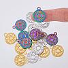 18Pcs 3 Colors 304 Stainless Steel Pendants STAS-DC0013-14-3