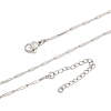 Brassl Twisted Bar Link Chain Necklaces for Men Women NJEW-G160-15P-4