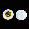 Printed Freshwater Shell Charms LS-SHEL-T009-20C-3