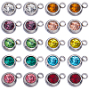 40pcs 10 color 201 Stainless Steel Rhinestone Charms STAS-SC0006-38-1