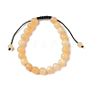 8mm Round Natural Yellow Jade Braided Bead Bracelets BJEW-C067-01B-12-2