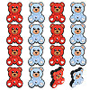 CHGCRAFT 16Pcs 2 Colors Bear with Heart Food Grade Eco-Friendly Silicone Focal Beads SIL-CA0002-91-1