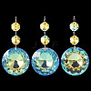 3Pcs Round Glass Suncatchers for Outdoor Garden Hanging Decoration HJEW-TADJ0001-02-3