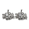 Brass Clear Cubic Zirconia Constellation Charms KK-B031-02P-1