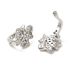 Clear Cubic Zirconia Flower Hoop Earrings KK-K333-36P-2