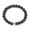 12Pcs 12 Styles 8mm Round Natural Lava Rock Constellation Beaded Bracelet Sets BJEW-JB10870-3