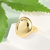 Oval Brass Open Cuff Rings for Women RJEW-G343-15G-2