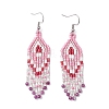 Natural Ruby Rhombus Dangle Earrings EJEW-MZ00567-06-2