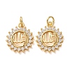 Brass Micro Pave Clear Cubic Zirconia Pendants CU-CBA2907-05A-G-1