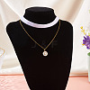 Alloy Enamel Letter Pendant Single Face White Velvet Ribbon & Brass Chain Double Layered Choker Necklaces NJEW-TAC0036-6