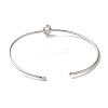 Rack Plating Brass Micro Pave Clear Cubic Zirconia Letter Open Cuff Bangles BJEW-A018-01P-O-3