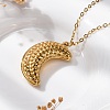 PVD Vacuum Plating 304 Stainless Steel Openable Moon Pendant Cable Chain Necklaces for Women STAS-Z114-18G-1